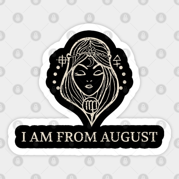Born in August – Virgo Zodiac Design Sticker by Stylecombinator